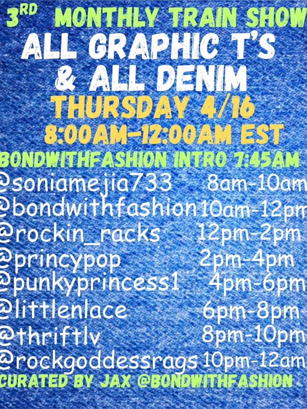 ALL GRAPHIC T’S & ALL DENIM TRAIN SHOW THURSDAY 5/21  8AM -12AM EASTERN TIME - Picture 13 of 13